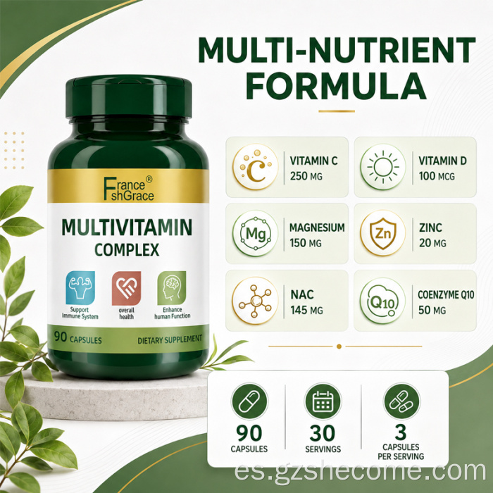 Shecome Multivitamin Complex Cápsulas Apoyo Energético Inmunitario